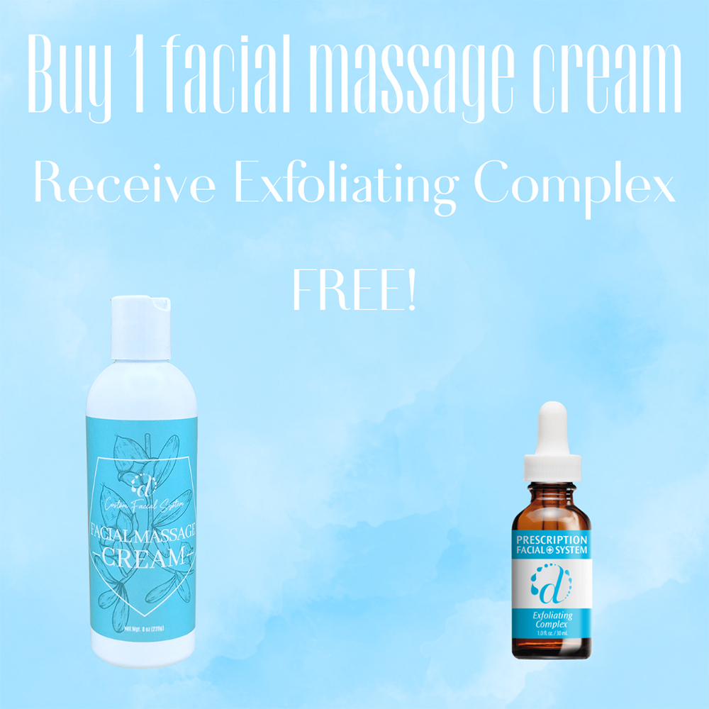 Buy one get one facial massage cream and get 1 exfoliating complex free